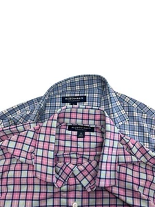 Mizzen + Main Shirt Mens XL Trim Fit Blue white Check Leeward button up lot of 2 - Picture 1 of 11