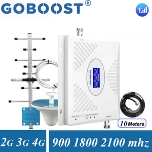 900/1800/2100mhz Cell Phone Signal Booster Data Voice 2G 3G 4G Amplifier Antenna - Picture 1 of 12