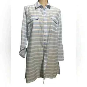 Talbots Womens Striped Button Shirt Top Long Sleeve Collar Blue an white Size S - Picture 1 of 4