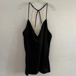 Flora by Flora Nikrooz Babydoll Negligee Satin Schlupfkleid Damen XL schwarz Spitze - Bild 1 von 10