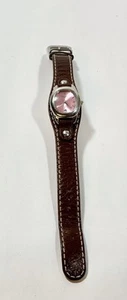 Fossil Watch Women’s 22mm Date Silver Tone Brown Band F2 Quartz New Battery READ - Picture 1 of 5