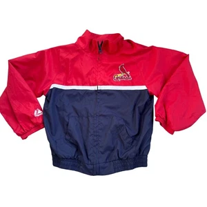 MLB St Louis Cardinals Majestic Windbreaker Jacket Youth 5/6 - Picture 1 of 7