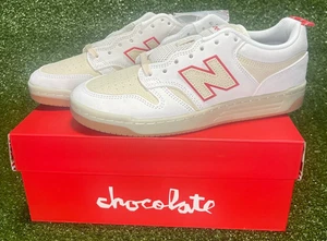 Size 13 - New Balance Numeric 480 x Chocolate Skateboards Sea Salt Red NM480SWT - Picture 1 of 12