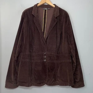 Dark Brown Corduroy Blazer Plus Sz 2X Jacket Academia Earthy Goblincore Mori Kei - Picture 1 of 14