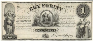 P-S141.E 1852 Hungary (Series E) 1 forint note UNC  (world/lot)Comb Ship - Picture 1 of 2