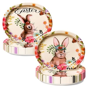 KTCNMER 50 PCS Easter Oval Paper Plates Large 12" X 10" Disposable Platters P... - Picture 1 of 6