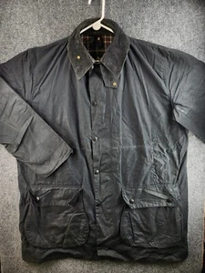Barbour Border Waxed Cotton Canvas Jacket A205 Zip Chore Barn Cargo Lined 44 - Picture 1 of 24