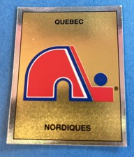 1988 - 89 Panini Stickers #345 Quebec Nordiques Foil Team Logo NHL (2)