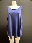 Woman Plus Size 3Xl Sleeveless Cami Shell Lt Weight Stretch Navy Nwot