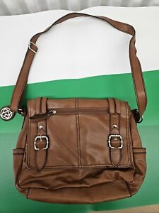 Relic  Bleeker Messenger Faux Leather Handbag Tan Brown Pre-owned 