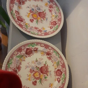 Vintage Johnson Bros Brothers Winchester Dinner Plates 2 Floral Plates - Picture 1 of 10