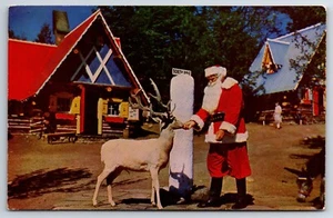 NORTH POLE NY Santa and Blitzen New York postcard D6 - Picture 1 of 2