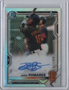 2020 BOWMAN CHROME PROSPECT AUTOGRAPHS REFRACTORS JAIRO POMARES AUTO 077/499 - Photo 1 sur 2