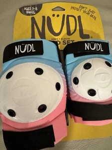 NÜDL KNIE UND ELLENBOGEN 2-TEILIGES PADSET, Kinder 5-8 Jahre, rosa/weiß/blau - Bild 1 von 5