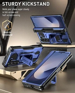 Poetic Spartan For Galaxy Z Fold 6 Case Full-Body Protective Rugged Cover Blue - Picture 1 of 6