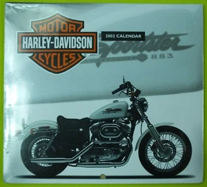 HARLEY-DAVIDSON MOTORCYCLES VINTAGE 2002 TABLE WALL CALENDAR - Picture 1 of 3