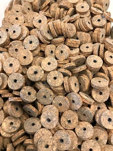 Korkringe, tiefblau Maser 4 Ringe 1 1/4" x 1/4" x 1/4" Loch, schön! - Bild 1 von 2