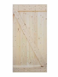 42”x84” Solid Core Unfinished Plank Knotty Pine Wood DIY Barn Interior Door - Picture 1 of 9