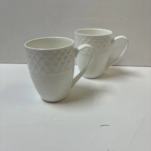 Mikasa Trellis Bone China  4 - Pcs Coffee & Tea Cups White @ - Picture 1 of 4
