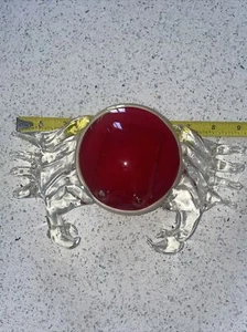 Handgeblasene Glaskrabbe Figur klar & roter Ozean Küstendekor See Strand Haus - Bild 1 von 7