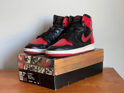 Vintage Nike Air Jordan 1 Bred 1994 Size US7.5 Excellent Condition With OG Box - Image 1 of 4