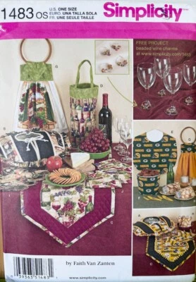 Simplicity Crafts Pattern 1483 Casserole Cover, Wine Tote, Bib, Potato Bag etc - Image 1 of 2