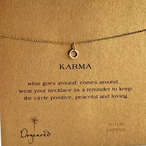 Dogeared Mini Karma Circle Necklace 18 in Gold Dipped Chain - Picture 1 of 2