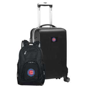 Chicago Cubs Deluxe 2-Piece Backpack and Carry on Set in Black - Picture 1 of 8