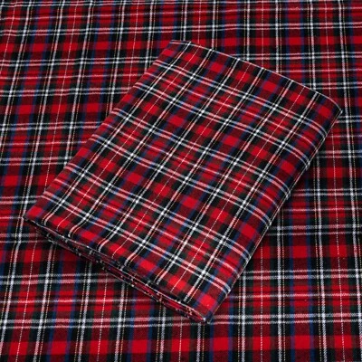 Red Tartan Plaid Cotton Flannel Fabric - 60" Wide - Sold by the Yard and Bolt - Image 1 of 4