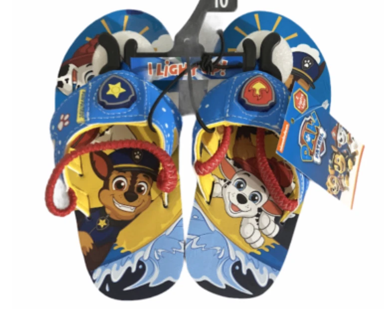 PAW Patrol LIGHT UP Toddler Boys Flip Flop Side Sandals Shoes Sizes 5-6 NWT - Image 1 of 1
