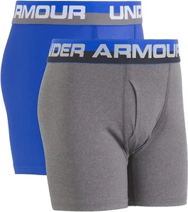 Under Armour 296427 Boys Performance Boxer Briefs Blue/Gray Size Youth L - Picture 1 of 3