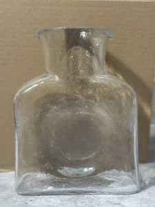 Blenko Clear Glass Water Carafe Double Spout Pitcher Decanter Vase - Picture 1 of 6