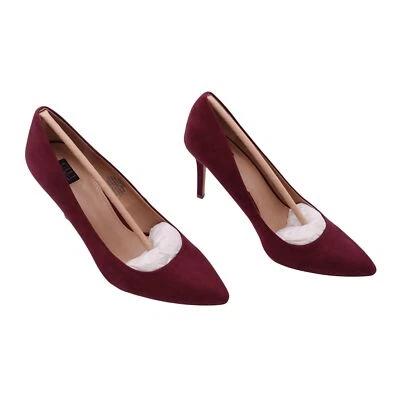 NIB G.I.L.I. Alecia Pumps Heels Sz 8M Burgundy Microsuede Stiletto Pointed Toe  - Image 1 of 4