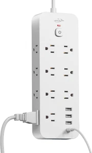 Surge Protector Power Strip, 14 AC Outlets, 4 USB Ports, 5 Feet Extension Cord - Picture 1 of 12