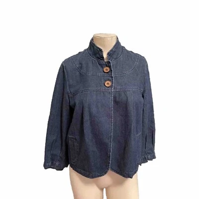 Blazer chaqueta vaquera azul con botones para mujer - talla m Foto 1 de 4