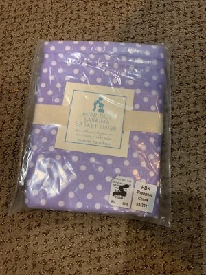 Revestimiento de cesta Pottery Barn Kids Mini Dot Sabrina extra grande XL lavanda NUEVO Foto 1 de 2