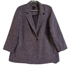 Vintage Balmoral Jacket Size 16 Purple Button Front Fully Lined Shoulder Pads - Picture 1 of 15