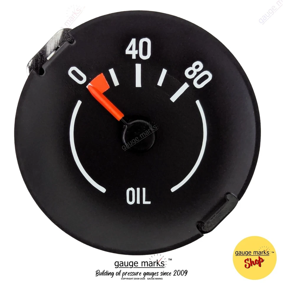 70-78 CAMARO OIL PRESSURE GAUGE fits Gauge Cluster - Replaces Clock - Direct Fit - Image 1 of 4