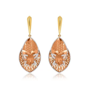 Senco Gold 18K Sheen Danaid Charm Gold Drop Earrings For Women - Picture 1 of 5