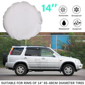 14" DIY Spare Tire Tyre Wheel Cover PVC Leather Protect For Honda CR-V 2003-2008 - Picture 1 of 13