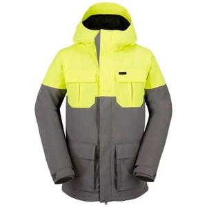 Volcom Men's Alternate Shell Snowboard Jacket Small Grey Yellow New - Picture 1 of 1