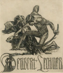 ALOIS KOLB - Ex Libris Herbert Lechner - Radierung - um 1910 - Picture 1 of 2