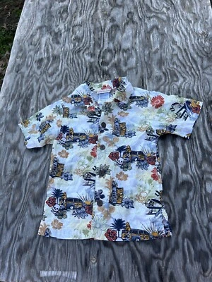 Walt Disney World Kids Size XXS  Hawaiian Shirt. Micky, Skulls, Surf Boards - Image 1 of 4