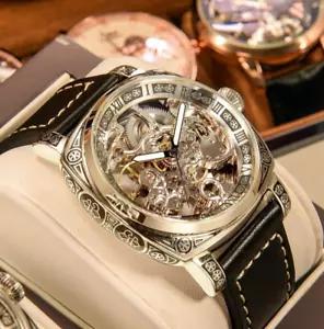 Reloj Automatico De Hombre Automatik Mechanisch Lederarmband Uhren für Herren - Bild 1 von 7
