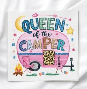 Queen of the Camper Stoffplatte zum Steppen Nähen Basteln Quiltblock CL1134 - Bild 1 von 2