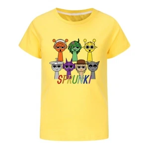 Spronki girls and boys aged 4-12 years old pure cotton short sleeved T-shirt - Picture 1 of 31
