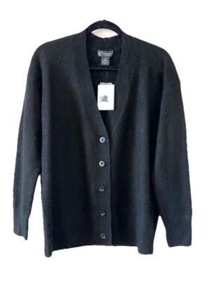 BLOOMINGDALES Size XS Cashmere Button Cardigan Sweater NWT Black Oversized C16 - Image 1 of 4