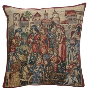 Cushion Cover - Wine Merchants II - Tapestry Throw Pillow Cover 16x16 in New - Picture 1 of 10