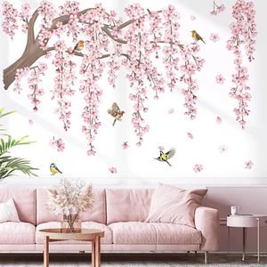 Adesivi Murali Fiori Rami Albero Rosa Grande Adesivi Da Parete Fiori Di Ciliegio - Foto 1 di 12