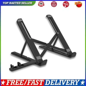 Laptop Holder Foldable Notebook Stand Cooling Pad for 11-17in Tablet (Black) - Photo 1/12